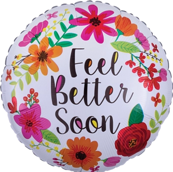 Globo Metálico 17c Met Feel Better Soon floral