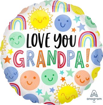 Globo Metálico 18C Love You Grandpa Happy Faces