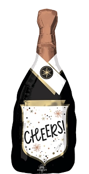 Globo Metálico Large Shape Cheers Confetti Bubbly Bottle