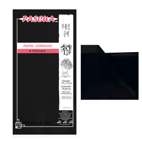 Papel Coreano Tissue C/10 Negro