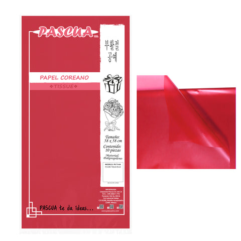 Papel Coreano Tissue C/10 Rojo