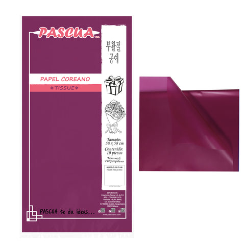 Papel Coreano Tissue C/10 Vino