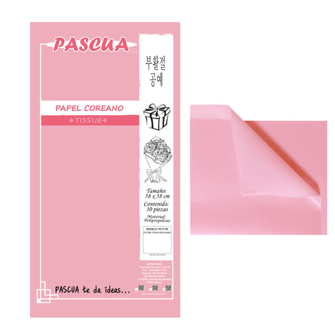 Papel Coreano Tissue C/10 Rosa Baby