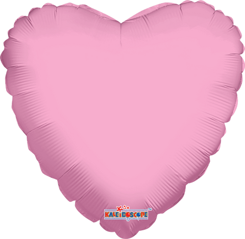 Globo Metálico 09H Solido Corazón Rosa