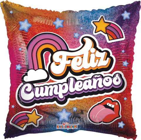 Globo Metálico 18C Feliz Cumple Stickers