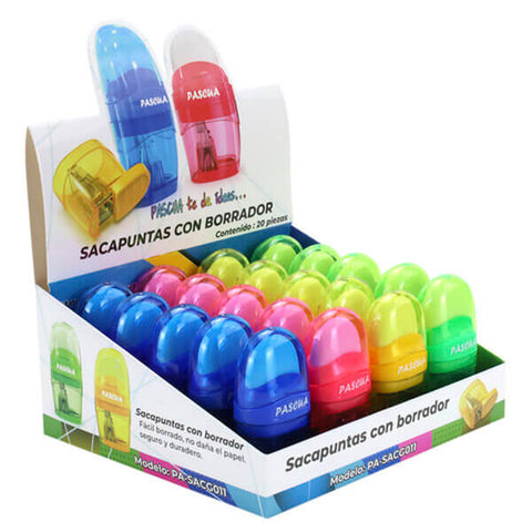 Sacapuntas Pascua Sencillo Con Borrador C/20 PA-SACG01