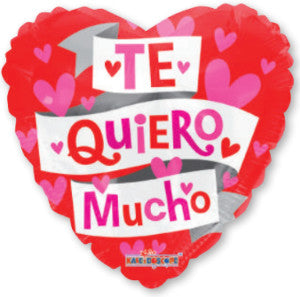 Globo Metálico 18H Te Quiero Mucho Corazones