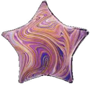 Globo Metálico 18S Estrella Marblez Purple