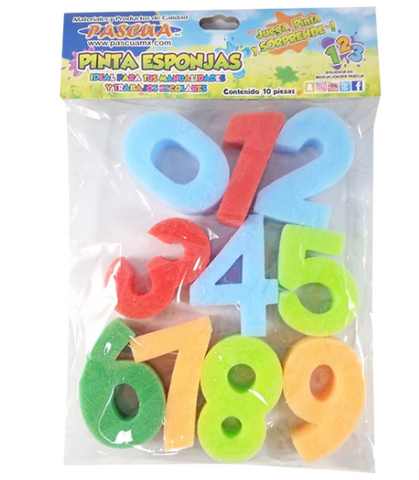 Pinta Esponja Pascua Numeros C/10